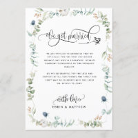 Greenery, We Got Married Wedding Announcement