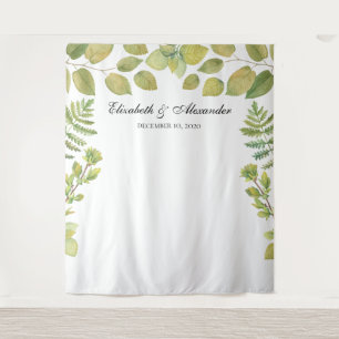 Greenery wedding backdrop. Foliage background Tapestry