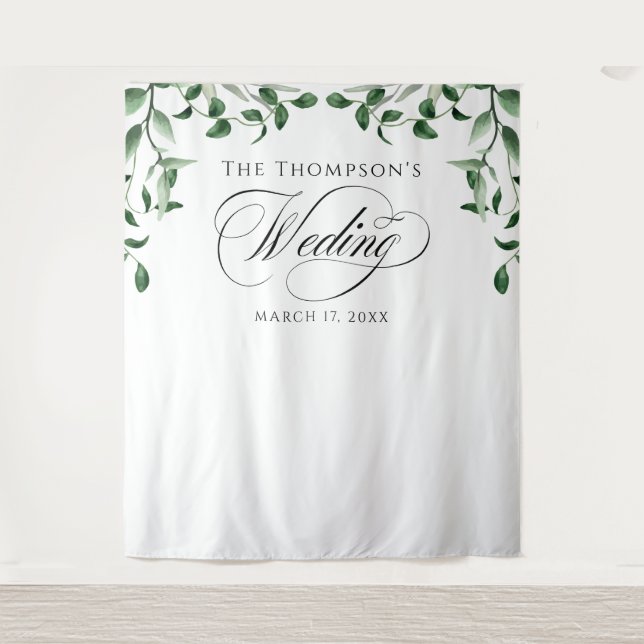 Greenery Wedding Backdrop Tapestry (Front)