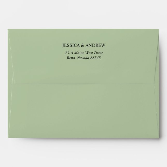 Greenery Wedding Birthday Celebration invitation Envelope (Back (Top Flap))