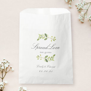 Greenery Wedding Bridal Shower Face Mask Storage Favour Bags