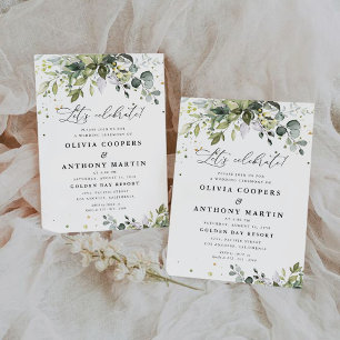Greenery Wedding Ceremony Invitation