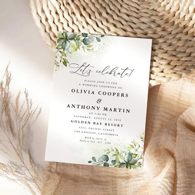 Greenery Wedding Ceremony Invitation (Creator Uploaded)
