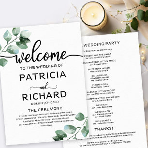 Greenery Wedding Ceremony Program Programme