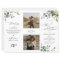 Greenery Wedding Ceremony Tri-Fold Program w/Photo