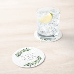 Greenery Wedding Coasters<br><div class="desc">Plan a stylish celebration with this modern design that your guests will adore. 
Design by © berryberrysweet . Printable digital files are available! Visit our website at www.berryberrysweet.com for more details!</div>