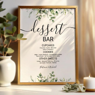 Greenery Wedding Dessert Table Sign