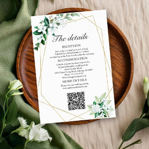 Greenery Wedding Details QR Enclosure Card