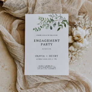 Greenery  Wedding Engagement Party Invitation