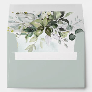 Greenery wedding envelope