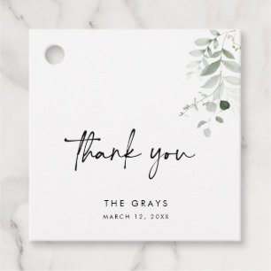 Greenery Wedding Favour Tag