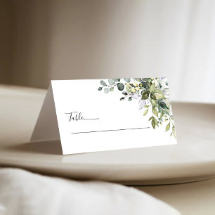 Greenery Wedding Folded Place Cards