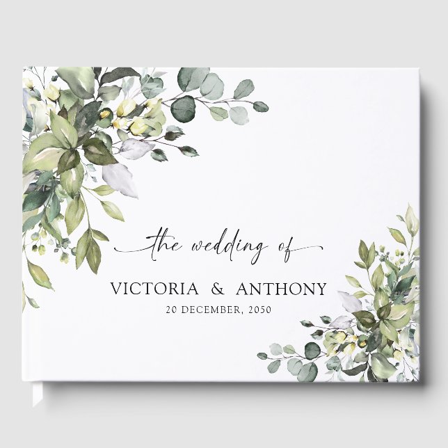 Greenery Wedding Guest Book (Front)