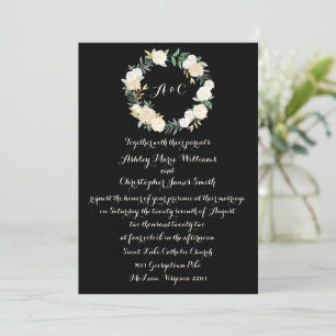 Greenery Wedding Invitation Gold Floral Elegant