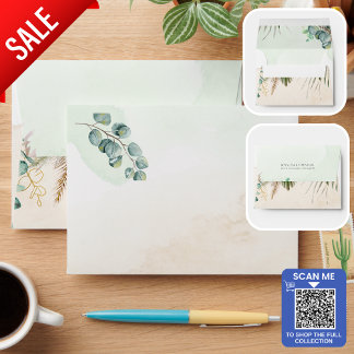  Greenery Wedding Invitation RSVP Reception Return Envelope