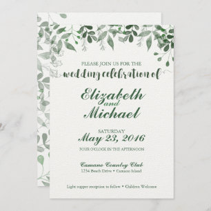 Greenery Wedding Invitation Template