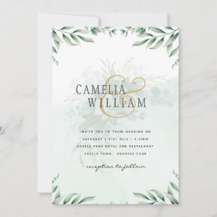 Greenery Wedding Invitations Website RSVP QR CODE