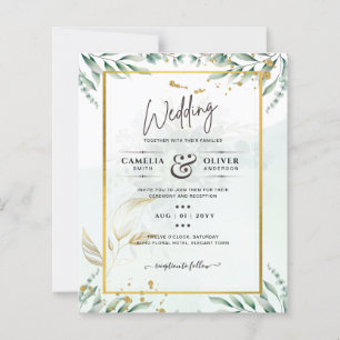 Greenery Wedding Invitations Website RSVP QR CODE