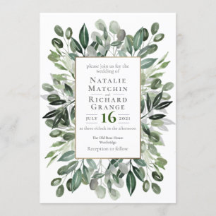 Greenery Wedding Invite, Invitation