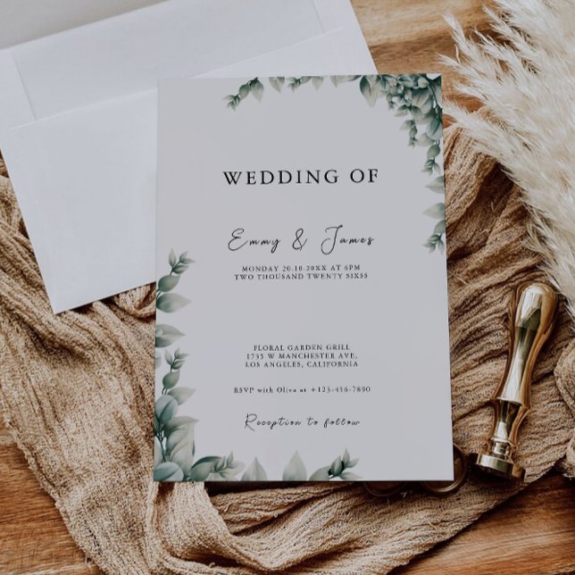Greenery Wedding Invites Template (Greenery Wedding Invites Template)