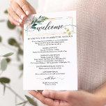 Greenery Wedding Itinerary - Wedding Hotel Bag Programme<br><div class="desc">Welcome your guest with this lovely letter - great for hotel gift bags for for out of town guests!</div>