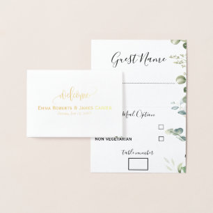 Greenery Wedding Menu Choice Place Cards