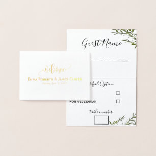 Greenery Wedding Menu Choice Place Cards