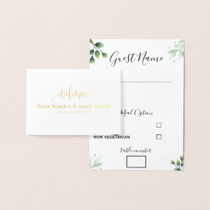Greenery Wedding Menu Choice Place Cards
