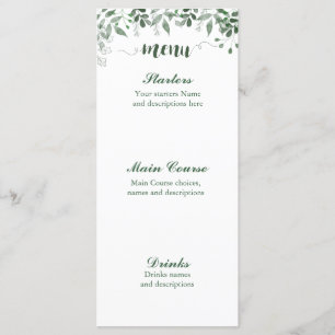 Greenery Wedding Menu Template