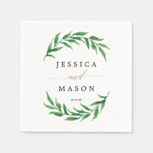 Greenery Wedding Napkin Cocktail Napkin