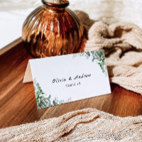 Greenery Wedding Place Cards Template