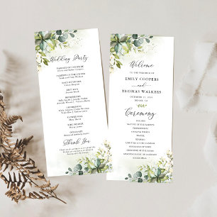 Greenery Wedding Program Programme