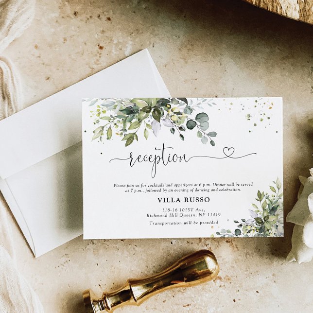 Greenery Wedding Reception Enclosure Card (Creator Uploaded)