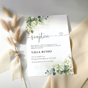 Greenery Wedding Reception Enclosure Card
