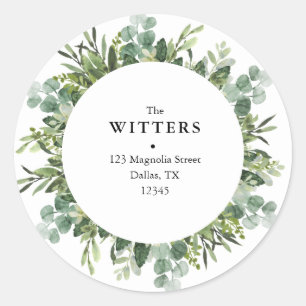 Greenery Wedding Return Address Labels