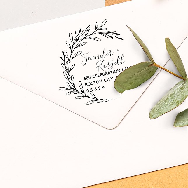 Greenery Wedding Return Address Self-inking Stamp (Greenery Wedding Return Address Self-inking Stamp)