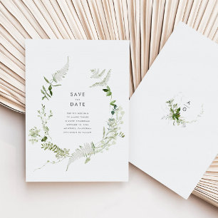 Greenery Wedding Save the Date Card