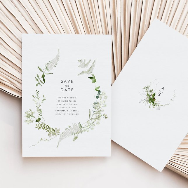 Greenery Wedding Save the Date Card (Greenery Wedding Save the Date Card)