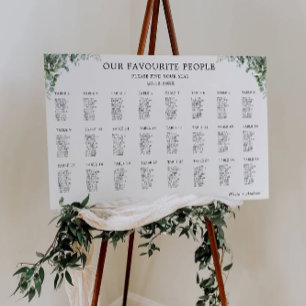 Greenery Wedding Seating Chart Template