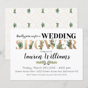 Greenery Wedding Shower Invitation