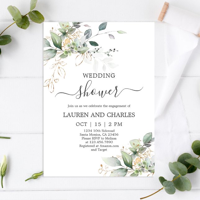 Greenery Wedding Shower Invitation (Creator Uploaded)