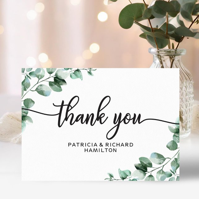 Greenery Wedding Thank You Card (Creator Uploaded)