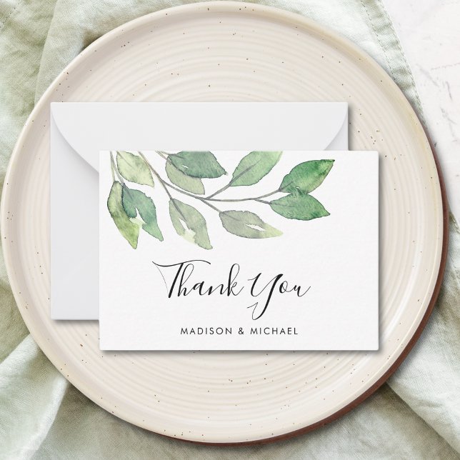 Greenery Wedding Thank You  Card (Creator Uploaded)