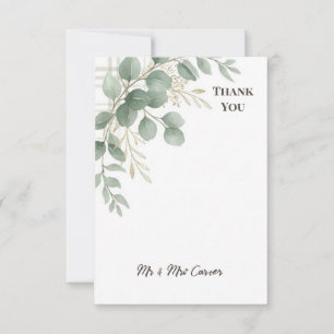 Greenery Wedding Thank You Card