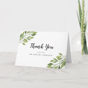 Greenery Wedding Thank you card