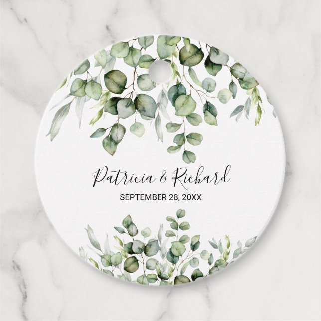 Greenery Wedding Thank You Favour Tags (Front)