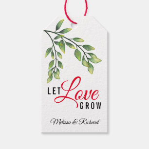 Greenery Wedding Thank You Let Love Grow Gift Tags
