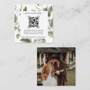 Greenery Wedding Website   QR Code Enclosure Card