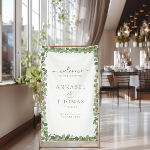 Greenery "Welcome" Wedding Banner
