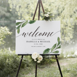 Greenery Welcome Wedding Sign